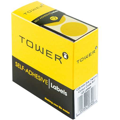 Picture of Label Round 25Mm Yellow 125Pk