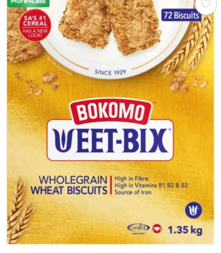 Picture of Bokomo Weet-Bix Wholegrain Wheat High Fiber Biscuit  (1350 g)